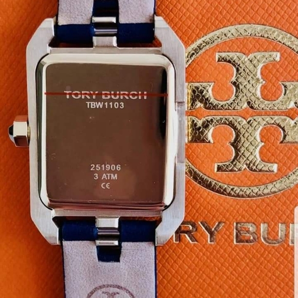 TORY BURCH DALLOWAY Navy Blue Leather Watch - Picture 3 of 8